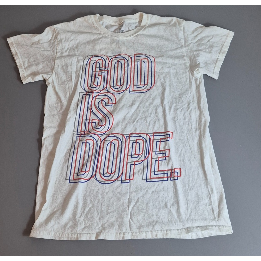 God is Dope Christian Religious Mens Small T-Shirt White Graphic Lettering